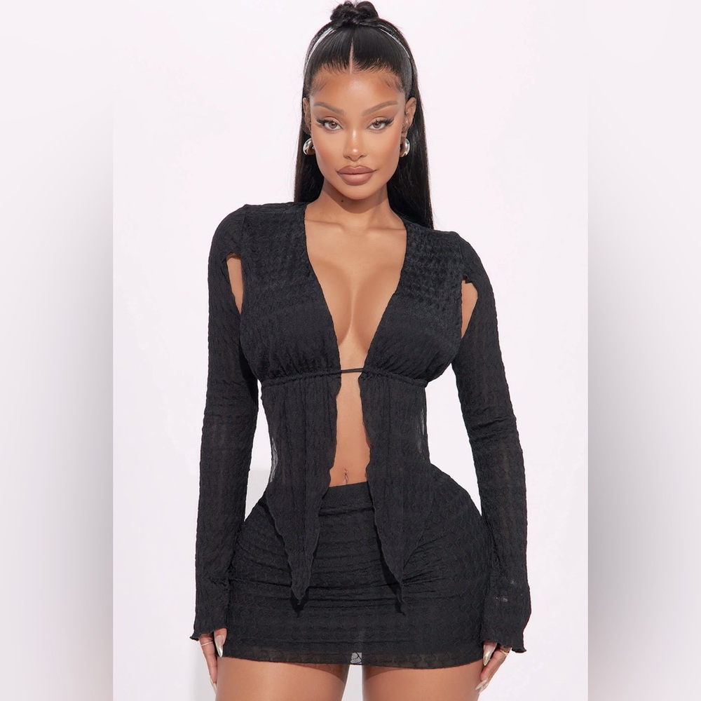 Black skirt and top set